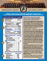 cover of Maine Judicial Branch 2022 Annual Report