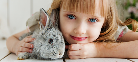 image of a girl with rabbit